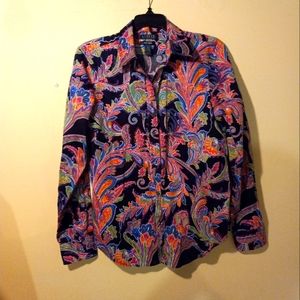 Women's Ralph Lauren Long Sleeve Pausley  Blouse.
